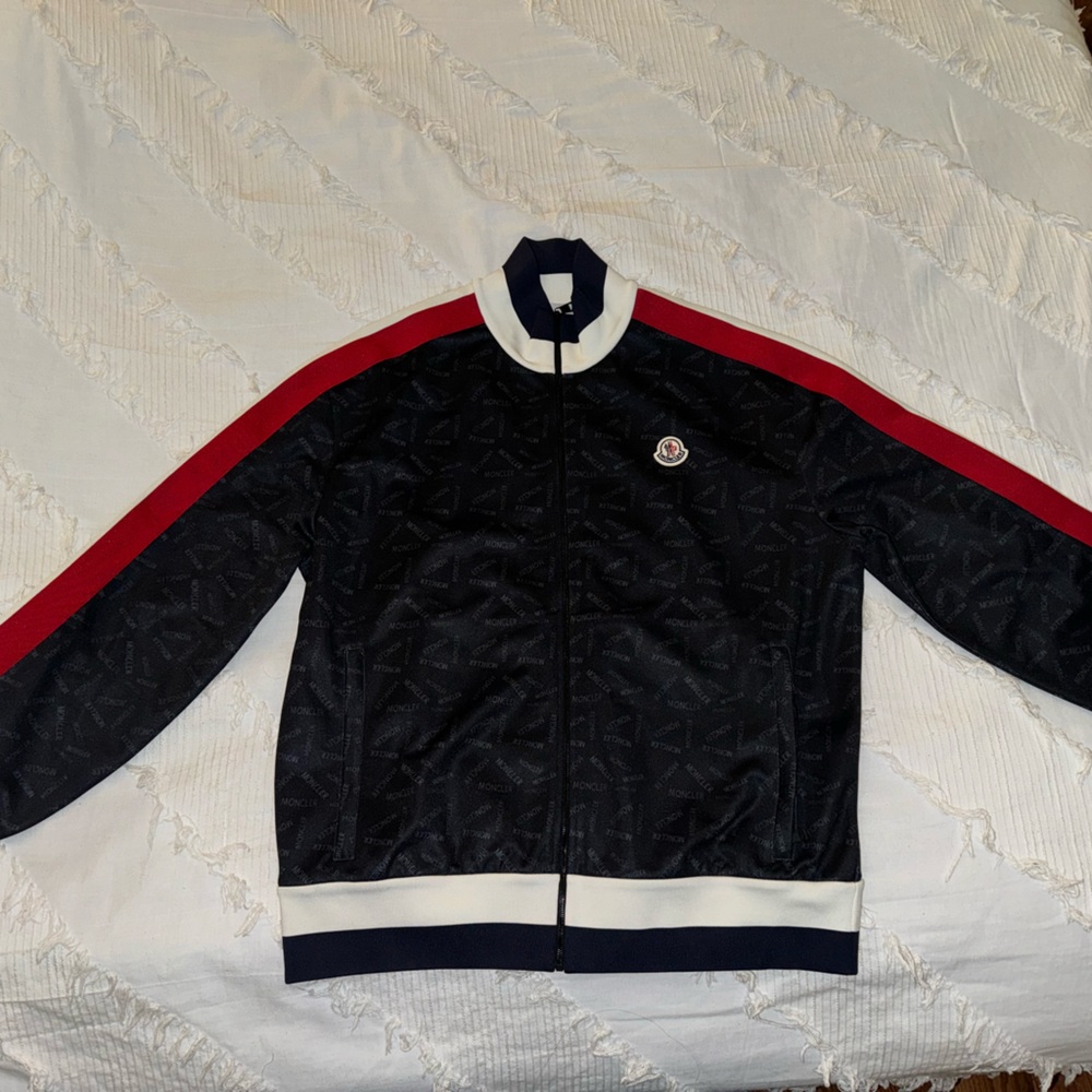 Moncler blue international bicolor zip up tracksuit size xl